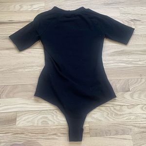 Black Mock Neck Bodysuit